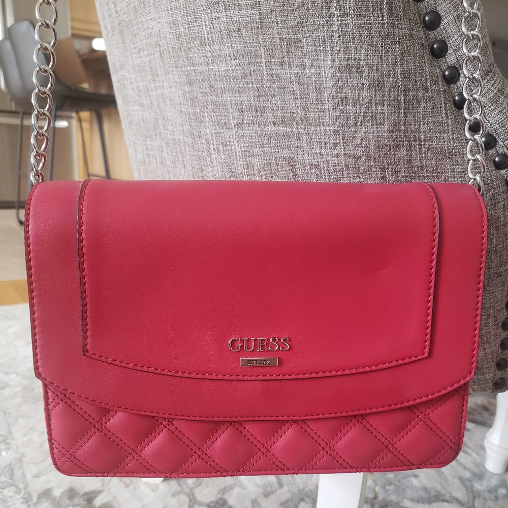 GUESS Red, Flap, Shoulder/Crossbody purse